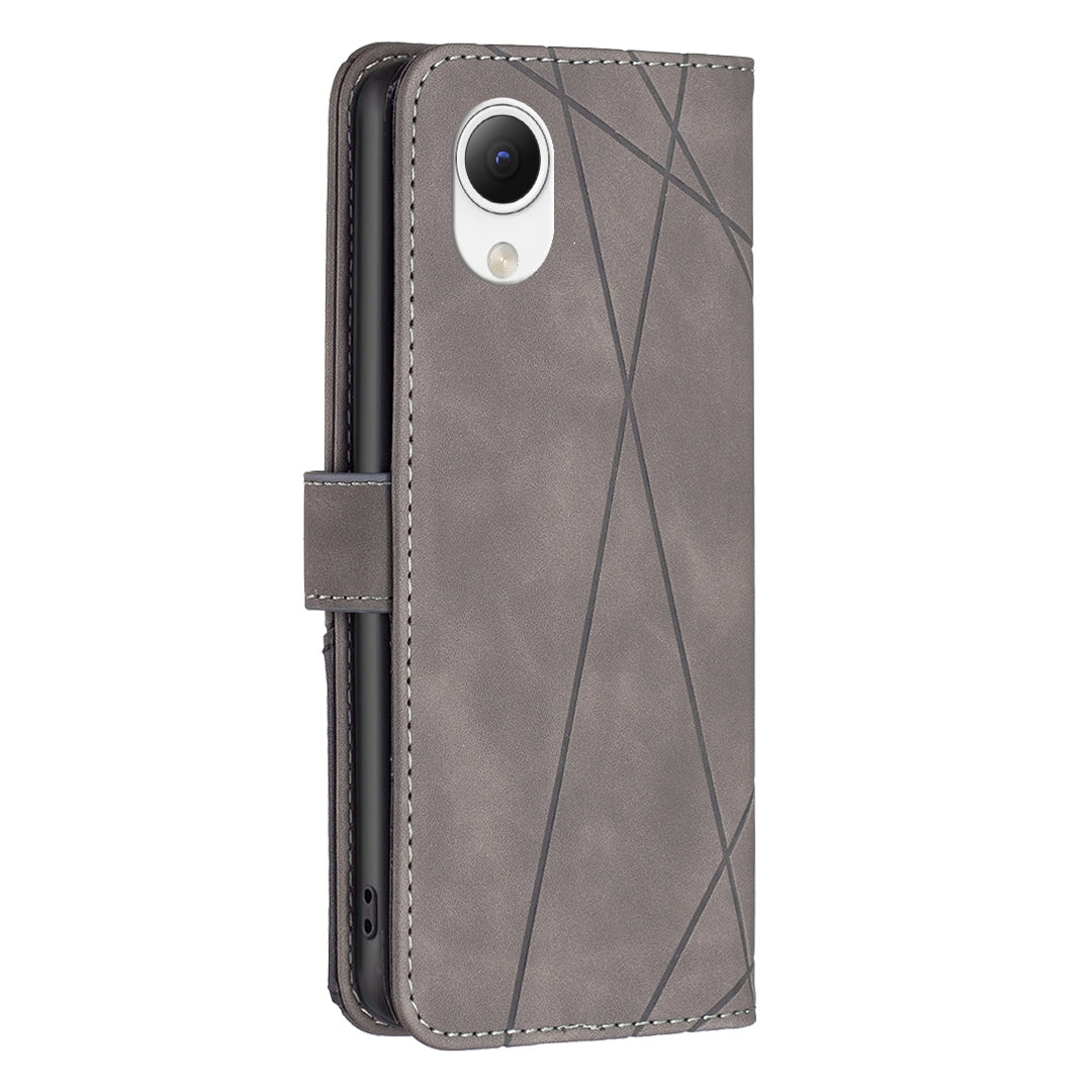 Samsung Galaxy A23e 5G Rhombus Texture Leather Phone Case with Magnetic Buckle and Card Holder