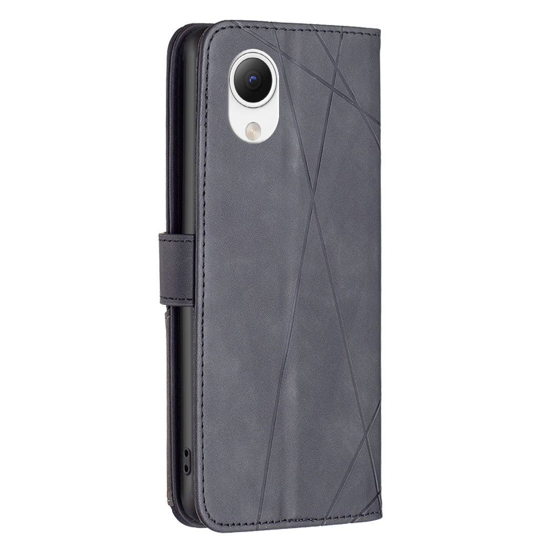 Samsung Galaxy A23e 5G Rhombus Texture Leather Phone Case with Magnetic Buckle and Card Holder