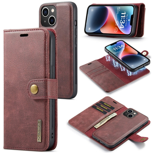 iPhone 14 Leather Wallet Case - Detachable & Magnetic - Card Slots