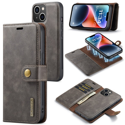 iPhone 14 Leather Wallet Case - Detachable & Magnetic - Card Slots