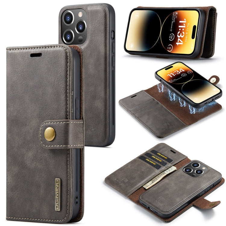 iPhone 14 Pro Leather Wallet Case - Detachable & Magnetic - Card Slots