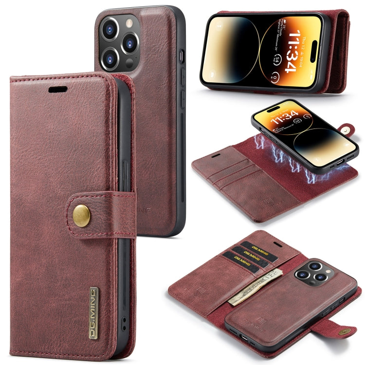 iPhone 14 Pro Max Leather Wallet Case - Detachable & Magnetic - Card Slots