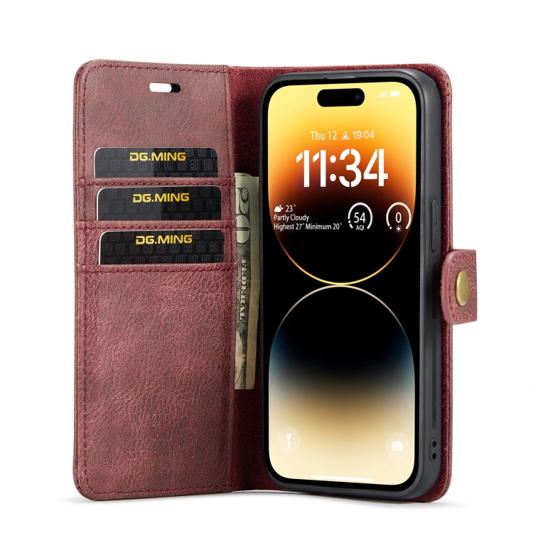 iPhone 14 Pro Max Leather Wallet Case - Detachable & Magnetic - Card Slots