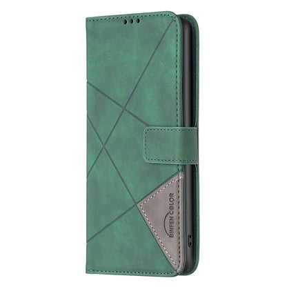 Samsung Galaxy S23+ 5G Rhombus Texture Leather Phone Case with Magnetic Buckle and Card Holder