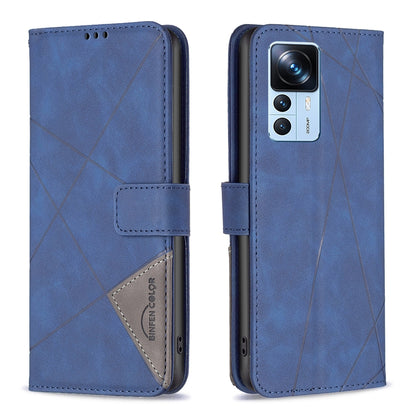 Xiaomi Redmi K50 Ultra Rhombus Texture Leather Phone Case with Magnetic Buckle and Card Holder