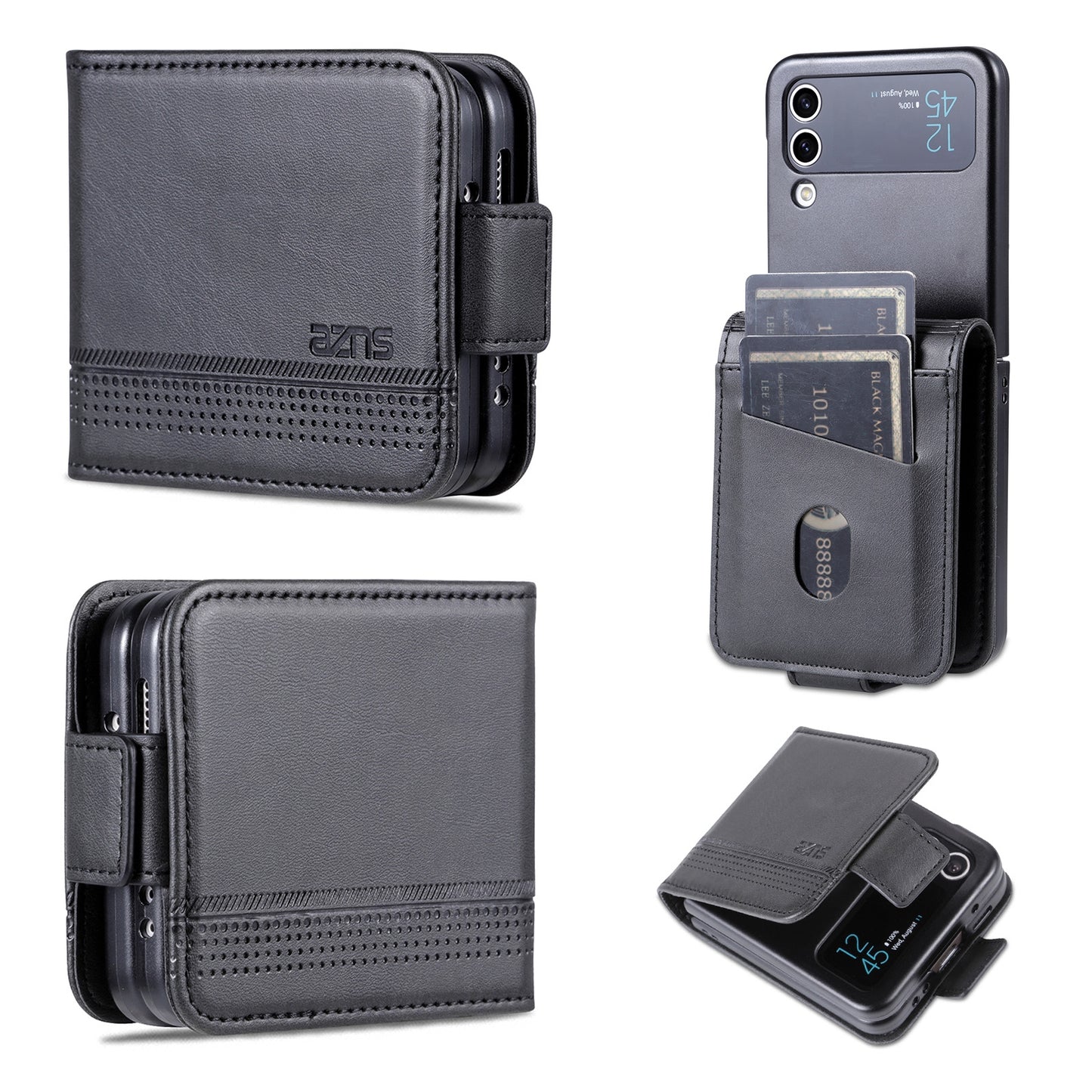 Samsung Galaxy Z Flip4 5G Leather Wallet Case with Card Holder & Magnetic Closure