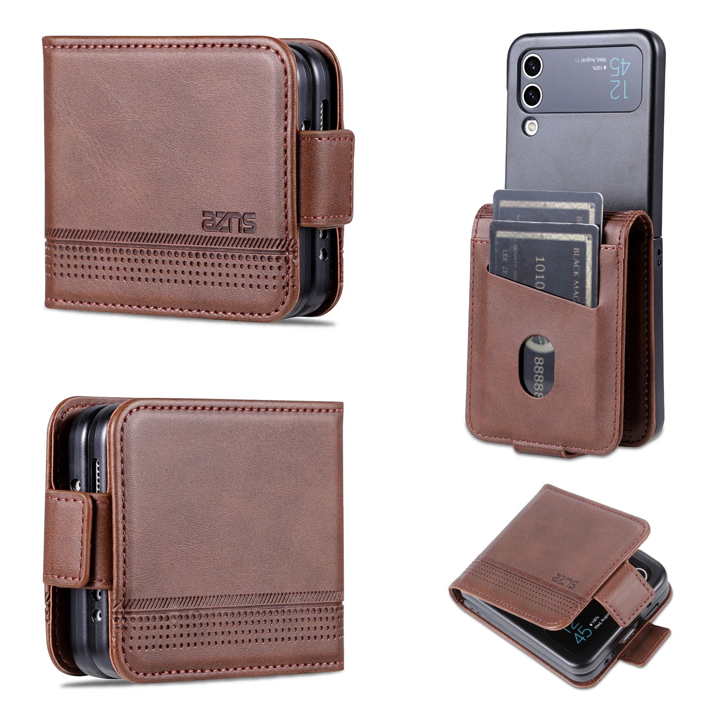 Samsung Galaxy Z Flip4 5G Leather Wallet Case with Card Holder & Magnetic Closure