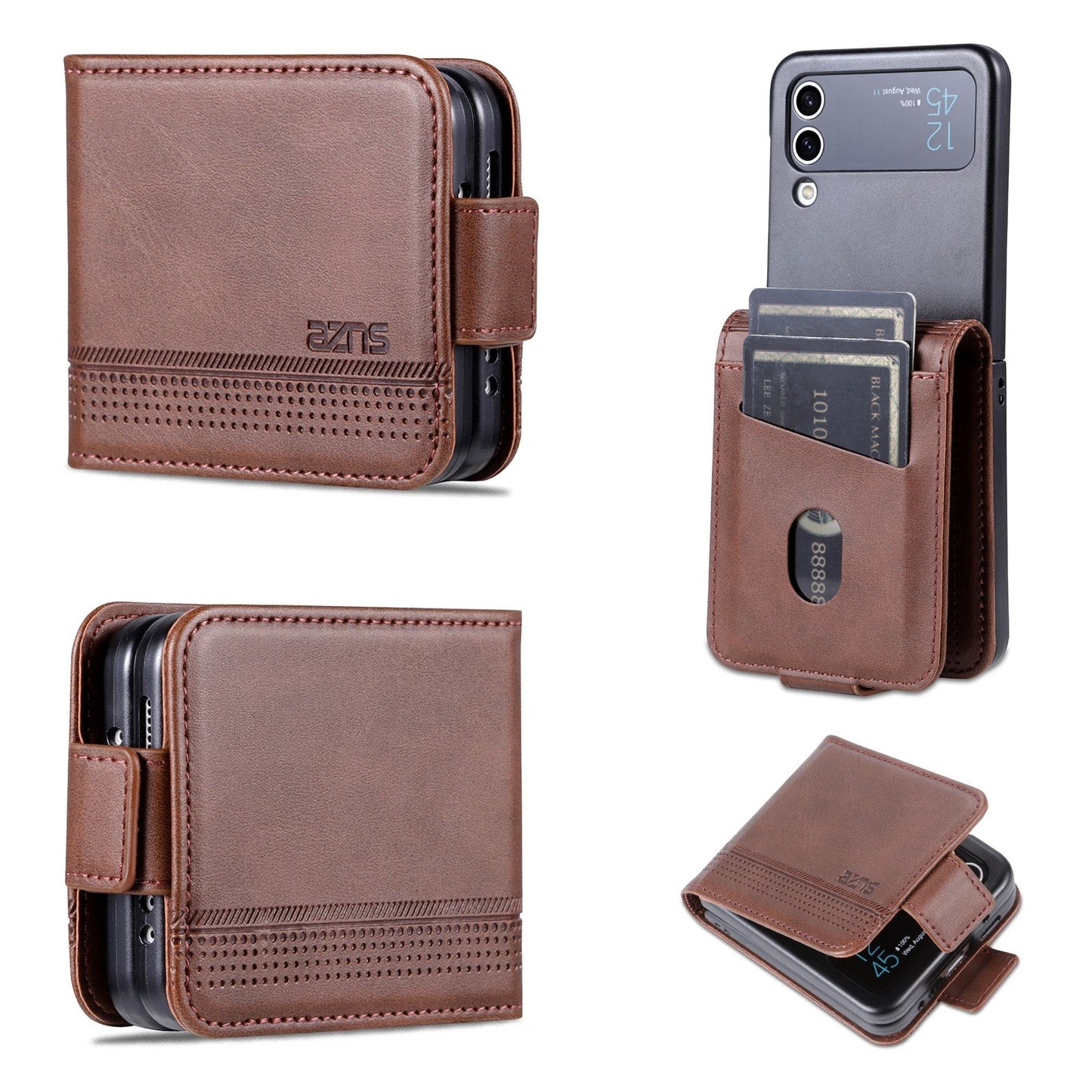 Samsung Galaxy Z Flip3 5G Leather Wallet Case with Card Holder & Magnetic Closure