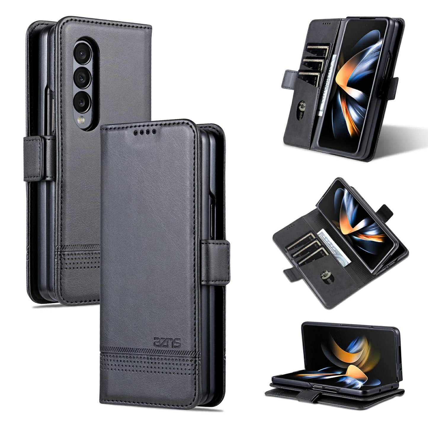 Samsung Galaxy Z Fold3 5G Leather Wallet Case with Card Holder & Magnetic Closure