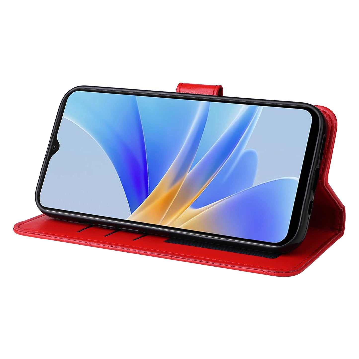 OPPO A17 Sunflower Embossed Leather Wallet Phone Case with Kickstand and Card Holder