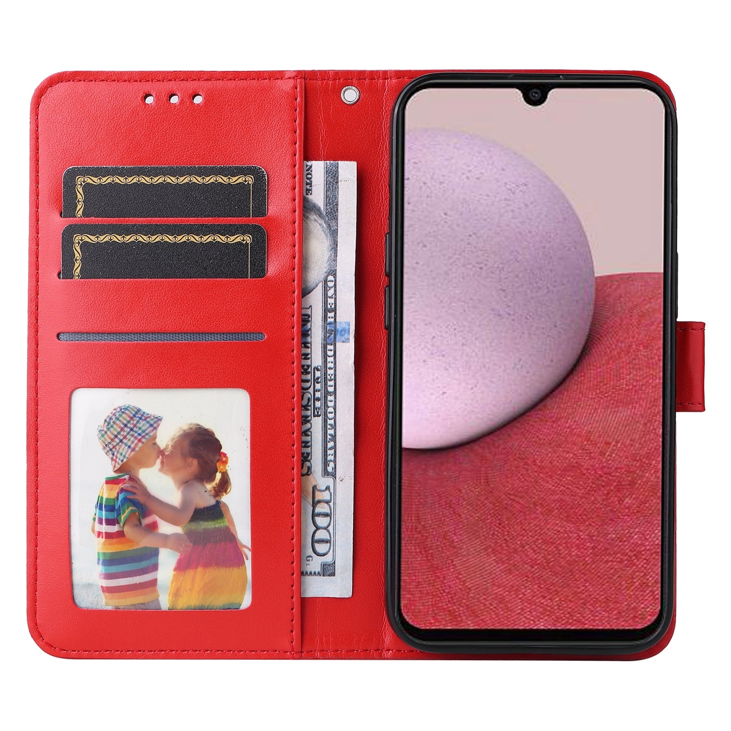 Samsung Galaxy A14 5G Sunflower Embossed Leather Wallet Phone Case with Kickstand and Card Holder