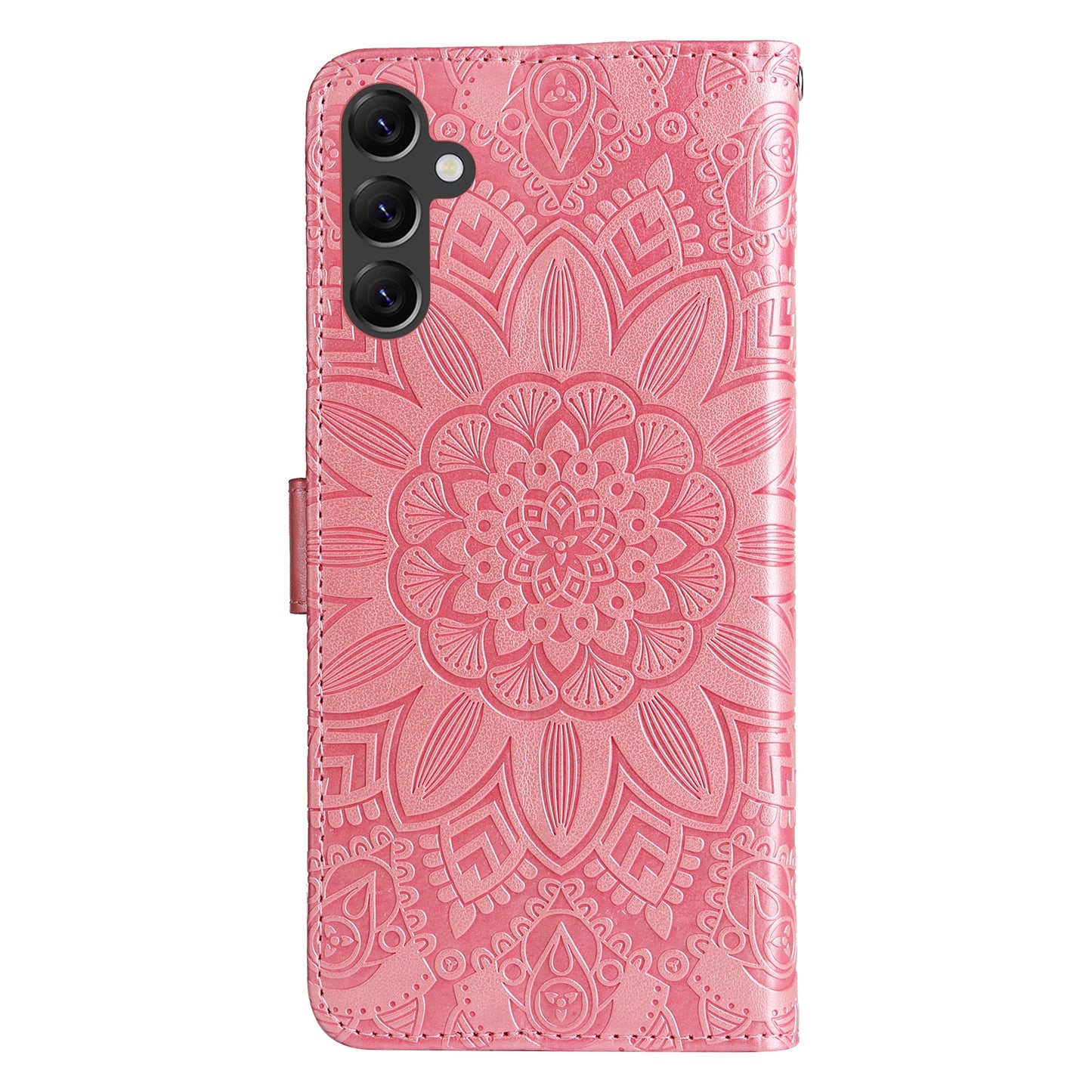 Samsung Galaxy A14 5G Sunflower Embossed Leather Wallet Phone Case with Kickstand and Card Holder