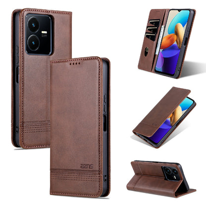 Vivo Y22/Y22s/Y35 4G Leather Wallet Case with Card Holder & Magnetic Closure