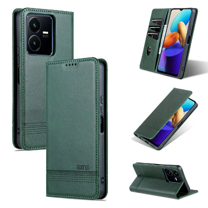 Vivo Y22/Y22s/Y35 4G Leather Wallet Case with Card Holder & Magnetic Closure