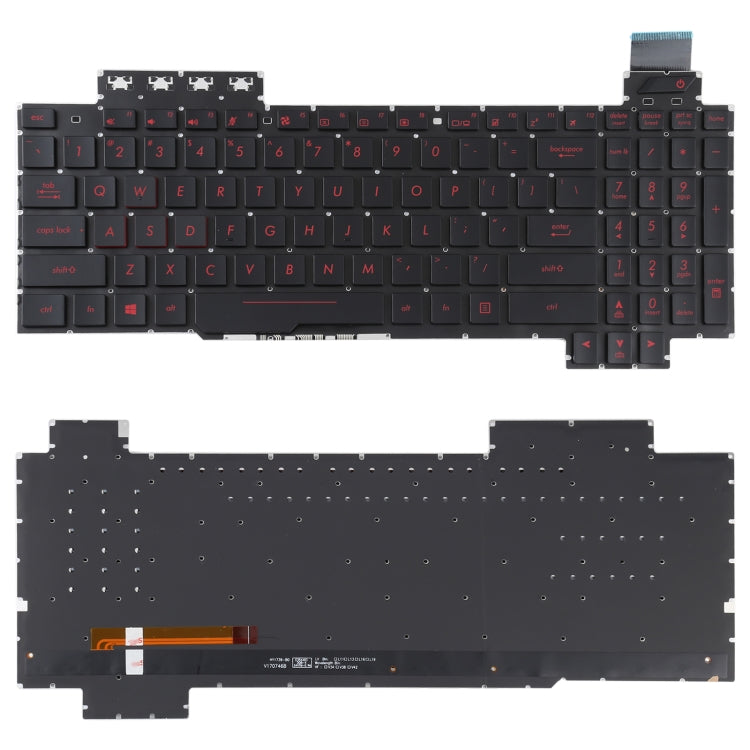 Asus ROG FX503 FX503V FX503VM FX503VD US Version Keyboard with Backlight - Replacement Part for Gaming Laptops