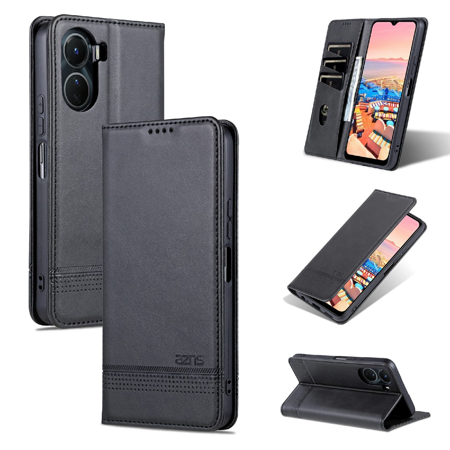 Vivo Y02s 4G/Y16 4G Leather Wallet Case with Card Holder & Magnetic Closure