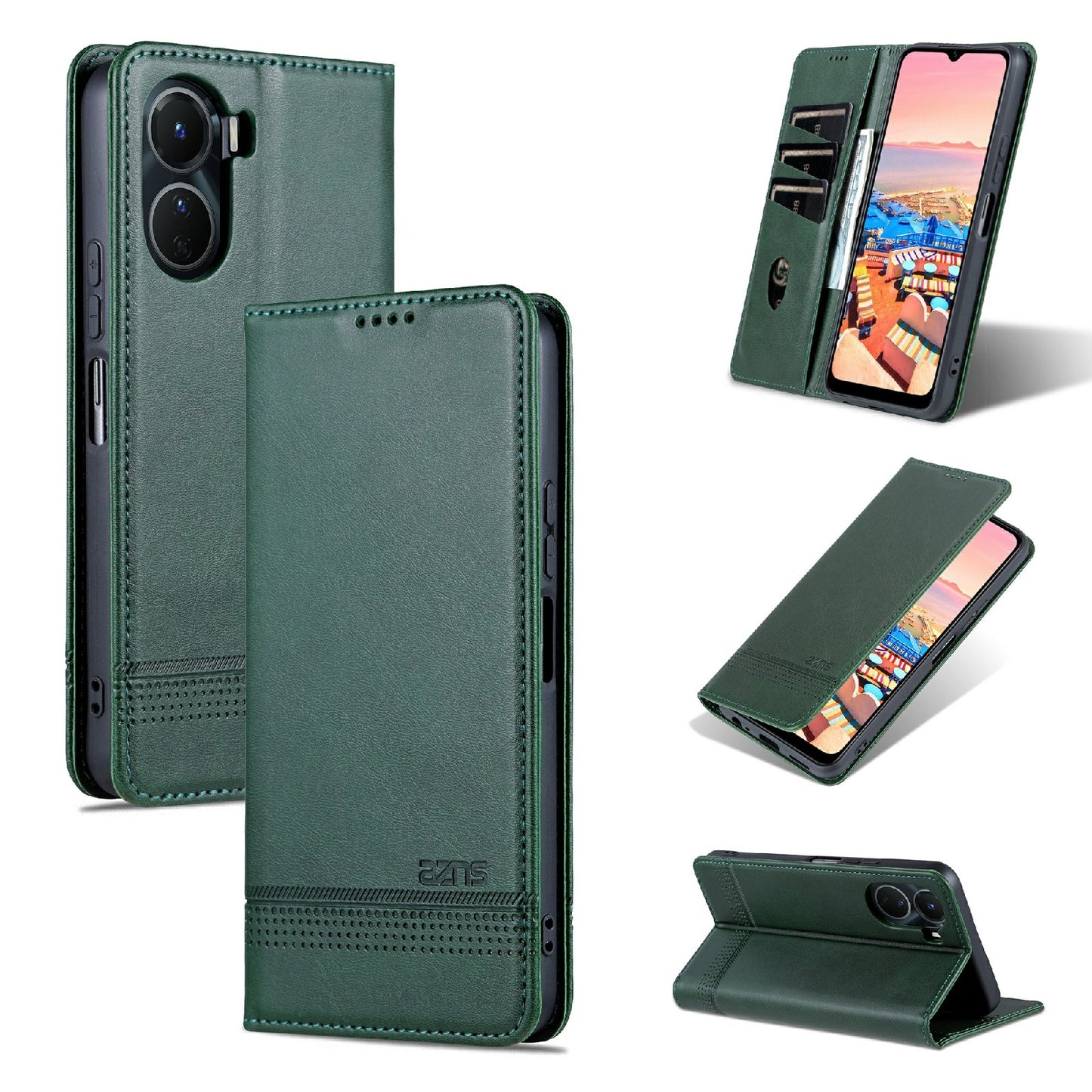 Vivo Y02s 4G/Y16 4G Leather Wallet Case with Card Holder & Magnetic Closure