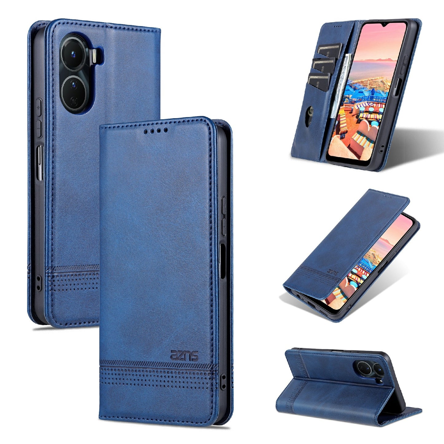 Vivo Y02s 4G/Y16 4G Leather Wallet Case with Card Holder & Magnetic Closure