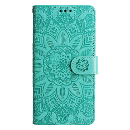 Xiaomi Redmi A1+ Sunflower Embossed Leather Wallet Phone Case with Kickstand and Card Holder