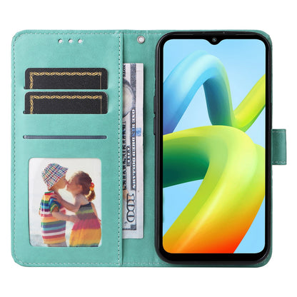 Xiaomi Redmi A1+ Sunflower Embossed Leather Wallet Phone Case with Kickstand and Card Holder