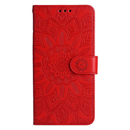 Xiaomi Redmi A1+ Sunflower Embossed Leather Wallet Phone Case with Kickstand and Card Holder