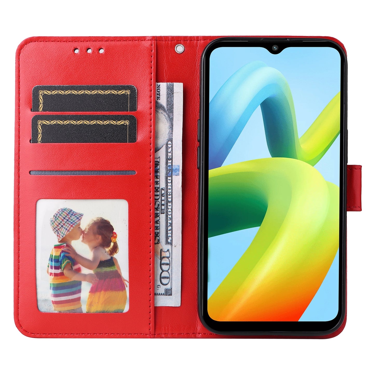 Xiaomi Redmi A1+ Sunflower Embossed Leather Wallet Phone Case with Kickstand and Card Holder