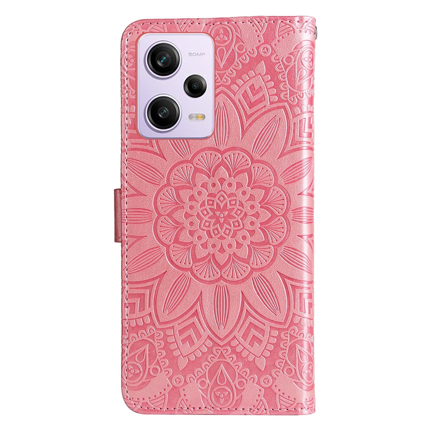 Xiaomi Redmi Note 12 Pro 5G Sunflower Embossed Leather Wallet Phone Case with Kickstand and Card Holder