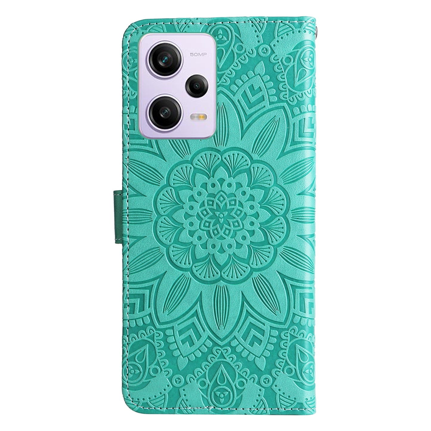 Xiaomi Redmi Note 12 Pro 5G Sunflower Embossed Leather Wallet Phone Case with Kickstand and Card Holder