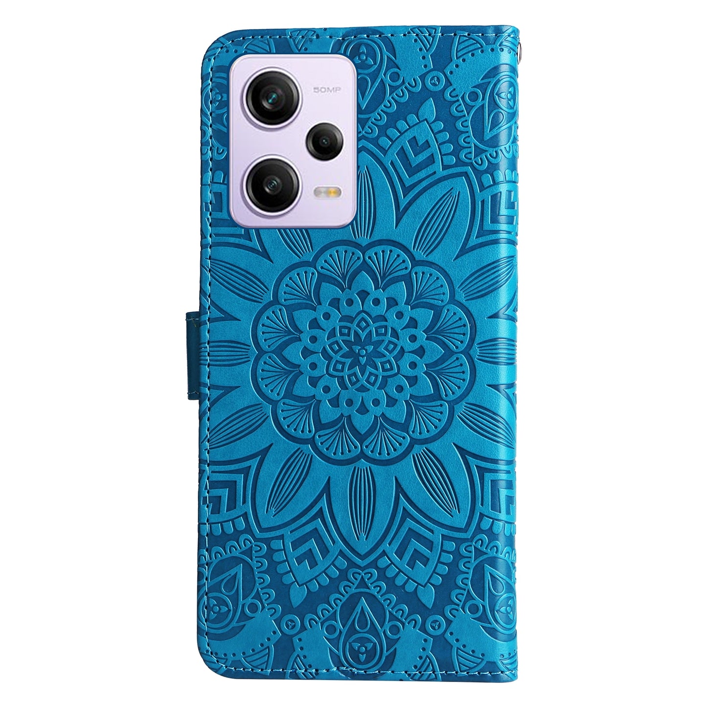 Xiaomi Redmi Note 12 Pro 5G Sunflower Embossed Leather Wallet Phone Case with Kickstand and Card Holder