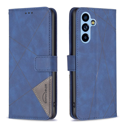 Samsung Galaxy A54 5G Rhombus Texture Leather Phone Case with Magnetic Buckle and Card Holder