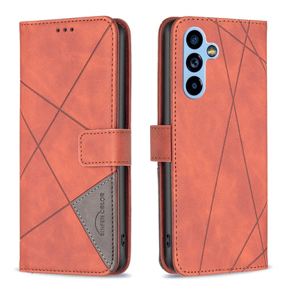 Samsung Galaxy A54 5G Rhombus Texture Leather Phone Case with Magnetic Buckle and Card Holder