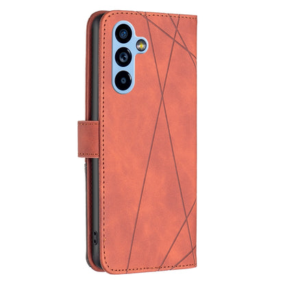 Samsung Galaxy A54 5G Rhombus Texture Leather Phone Case with Magnetic Buckle and Card Holder