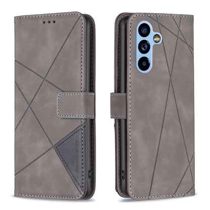 Samsung Galaxy A54 5G Rhombus Texture Leather Phone Case with Magnetic Buckle and Card Holder