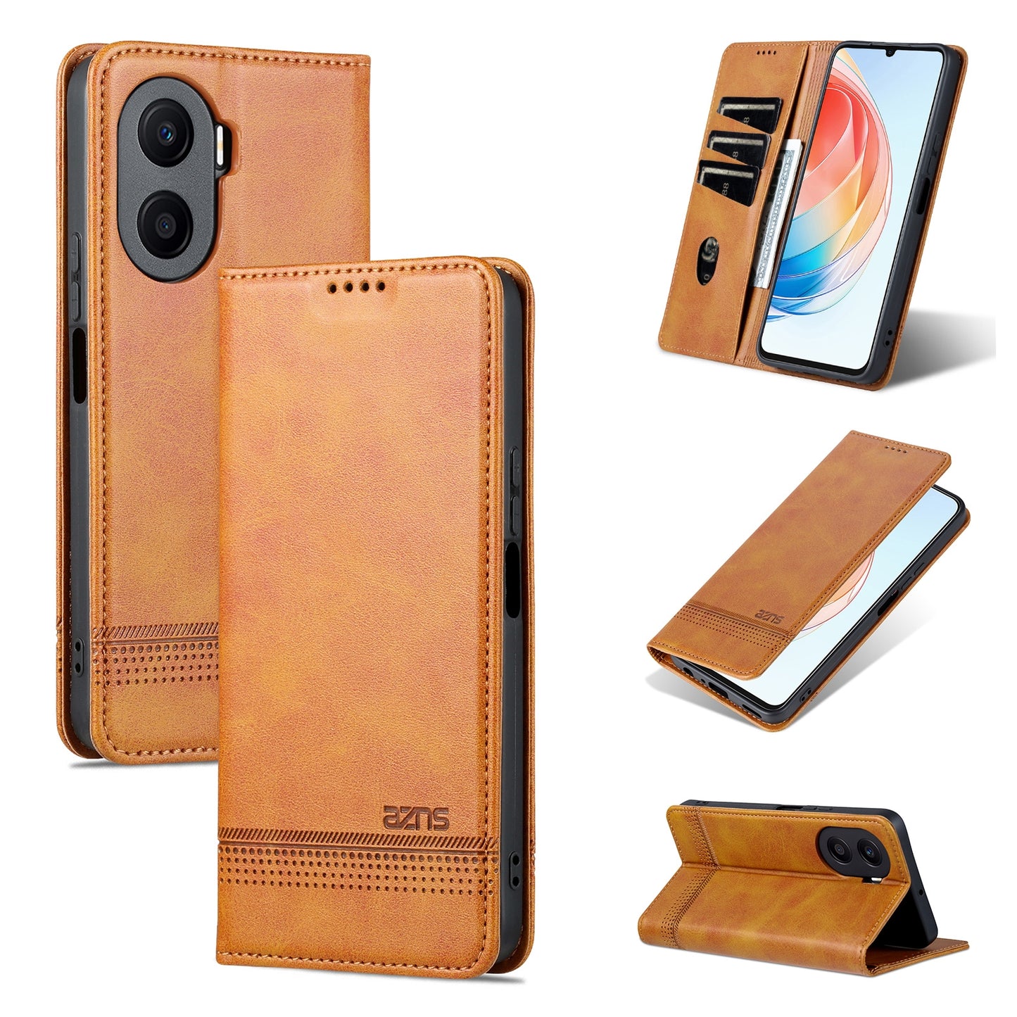 Honor Play 40 Plus Leather Wallet Case with Card Holder & Magnetic Closure