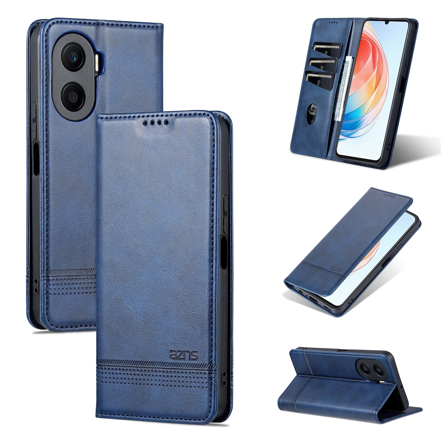 Honor Play 40 Plus Leather Wallet Case with Card Holder & Magnetic Closure