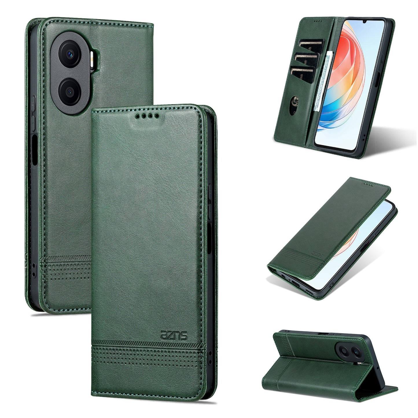 Honor Play 40 Plus Leather Wallet Case with Card Holder & Magnetic Closure