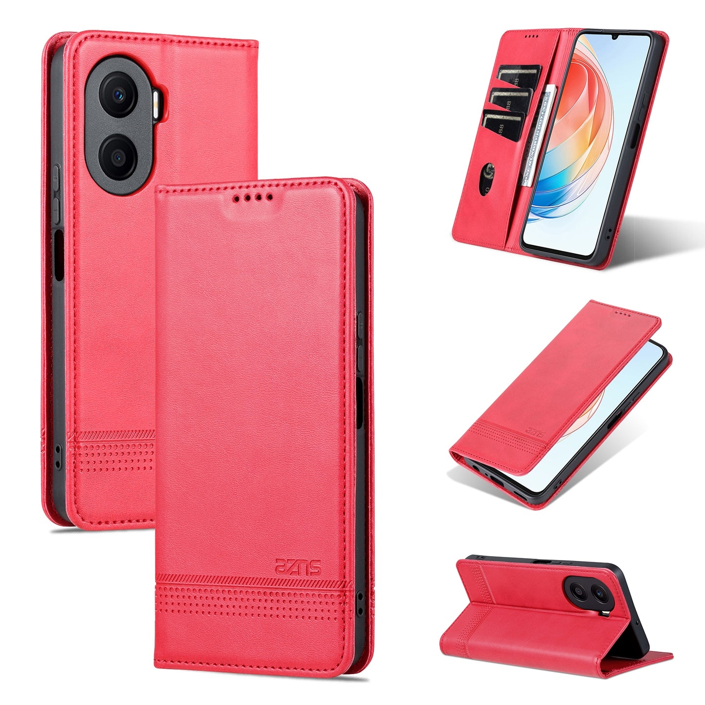 Honor Play 40 Plus Leather Wallet Case with Card Holder & Magnetic Closure