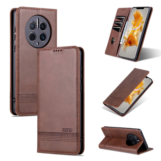 Huawei Mate 50 Pro Leather Wallet Case with Card Holder & Magnetic Closure