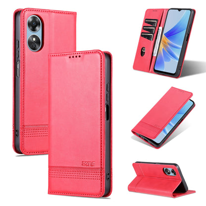 OPPO A17 Leather Wallet Case with Card Holder & Magnetic Closure