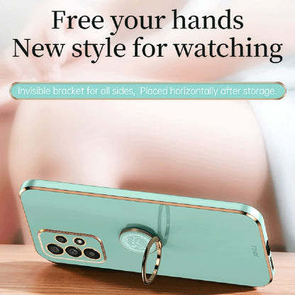 Samsung Galaxy A23 5G Tough TPU Phone Case with 6D Electroplate, Straight Edge Design, and Comfortable Ring Holder