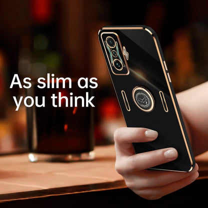 Xiaomi Redmi K50 Gaming Tough TPU Phone Case with 6D Electroplate, Straight Edge Design, and Comfortable Ring Holder