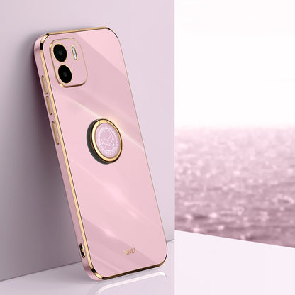 Xiaomi Redmi A1 4G Tough TPU Phone Case with 6D Electroplate, Straight Edge Design, and Comfortable Ring Holder