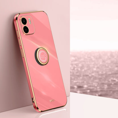 Xiaomi Redmi A1 4G Tough TPU Phone Case with 6D Electroplate, Straight Edge Design, and Comfortable Ring Holder