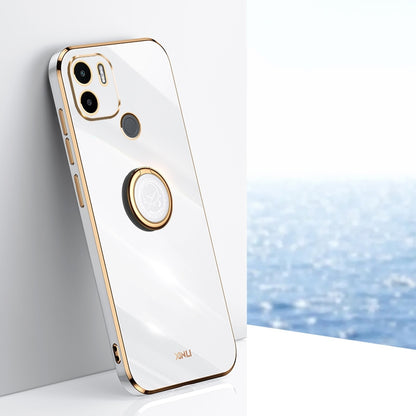 Xiaomi Redmi A1+ Tough TPU Phone Case with 6D Electroplate, Straight Edge Design, and Comfortable Ring Holder