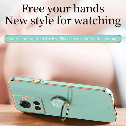 OnePlus Ace Tough TPU Phone Case with 6D Electroplate, Straight Edge Design, and Comfortable Ring Holder