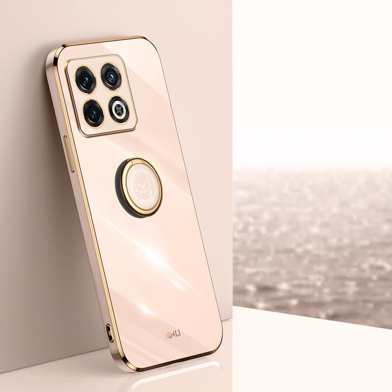 OnePlus Ace Pro Tough TPU Phone Case with 6D Electroplate, Straight Edge Design, and Comfortable Ring Holder