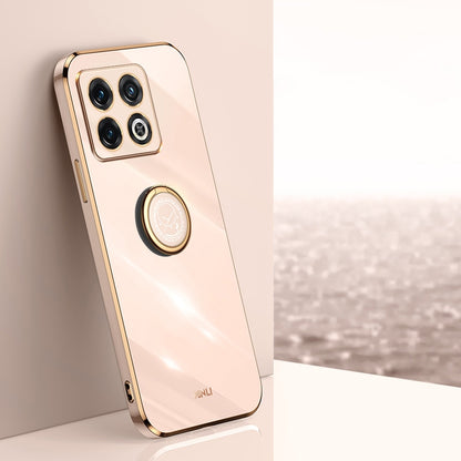 OnePlus Ace Pro Tough TPU Phone Case with 6D Electroplate, Straight Edge Design, and Comfortable Ring Holder