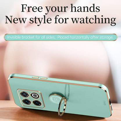 OnePlus Ace Pro Tough TPU Phone Case with 6D Electroplate, Straight Edge Design, and Comfortable Ring Holder