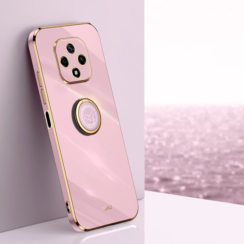 Huawei Nova 9Z 5G Tough TPU Phone Case with 6D Electroplate, Straight Edge Design, and Comfortable Ring Holder