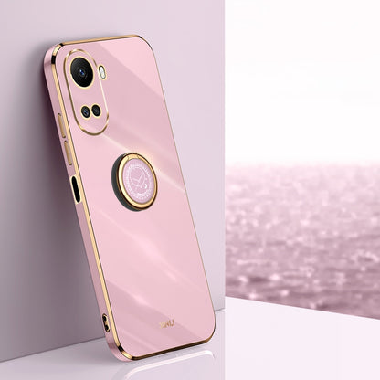 Huawei Nova 10 SE Tough TPU Phone Case with 6D Electroplate, Straight Edge Design, and Comfortable Ring Holder